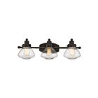 Applique de salle de bain Scholar Quoizel Lighting SCH8603PN 300W 3 lumières bronze palladien