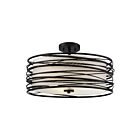 Quoizel Lighting SPL1720K Spiral 3 Lumières 300W Noir mystique Plafonnier semi encastré