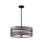 Quoizel Lighting SPL2820K 3 Lumières Noir mystique 300W Spiral Suspendu