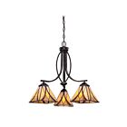 Lustre pour coin-repas Asheville Quoizel Lighting TFAS5003VA 300W 3 lumières bronze vaillant