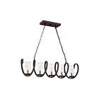 Chandelier pour îlot Tumult Quoizel Lighting TMT540WT 300W 5 lumières bronze occidental