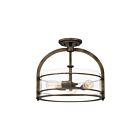 Plafonnier semi-encastré Toscana Quoizel Lighting TOS1715SU 300W 3 lumières bronze statuaire