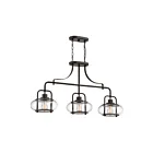 Chandelier pour îlot Trilogy Quoizel Lighting TRG338OZ 180W 3 lumières bronze ancien