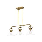 Chandelier pour îlot Webster Quoizel Lighting WBS136WS 300W 3 lumières weathered brass