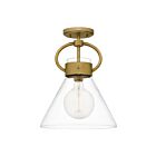 Plafonnier semi-encastré Webster Quoizel Lighting WBS1712WS 100W 1 lumière laiton patiné