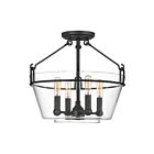 Plafonnier semi-encastré Wells Quoizel Lighting WEL1717GK 240W 4 lumières frêne gris