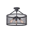 Plafonnier semi-encastré Wilder Quoizel Lighting WLR1716MB 180W 3 lumières noir chiné