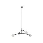 Renwil Nube LPC4472 4-Lumières Revêtement en poudre noir mat 140W Lustre à tige
