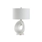 Renwil LPT1401EV Opalis 1-luminaire 150W Blanc peint à la main Incandescente/LED Lampe de table