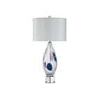 Renwil LPT1417EV Luxor 1-luminaire 150W Transparent et bleu Incandescente/LED Lampe de table