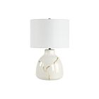 Renwil LPT1458EV Rhodes 1-luminaire 25W Ivoire glacé avec impression feuille d'or LED Lampe de table