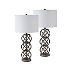 Lampe de table Renwil Shira LPT871-SET2 100W fonte avec enduit en poudre noire