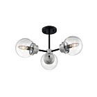 Plafonier semi encastré Nuvo Lighting 60-7133 Axis 3-Lumières 180W Noir mat