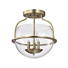 Plafonnier semi encastré Satco 60-7821 Amado 3-Lumières 180W Laiton Vintage