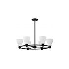 Satco 60-8027 Russel 60W 6-lumières Noir mat Lustre
