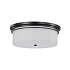 Satco 60-8034 Warren 60W 2-lumières Blanc satiné Plafonnier encastré