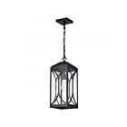 Satco 60-8125 Oaklyn 1-lumière 100W Noir mat Lanterne suspendue d'extérieur