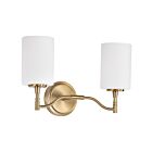 Satco 60-8202 Liam 2-lumières 100W Laiton bruni Luminaire de vanité