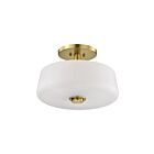 Satco 60-8239 Lune 3-lumières 60W Laiton vintage Plafonnier semi-encastré