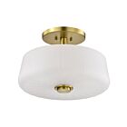 Satco 60-8239 Lune 3-lumières 60W Laiton vintage Plafonnier semi-encastré