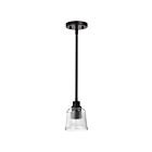 Satco 60-8605 Grayson 1-Lumière 100W Noir mat Suspendu