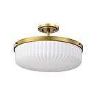 Satco 60-8667 Solara 3-lumières 60W Laiton naturel Plafonnier semi-encastré