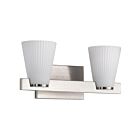 Satco 60-8732 Royale 2-lumières 100W Nickel brossé Luminaire de vanité