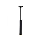 Suspendu Satco 62-818 12W 1-lumière Noir mat/laiton brossé
