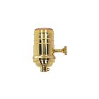 Douille à bouton rotatif à 3 voies (2 circuits) Satco 80-1046 laiton poli