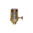 Douille à bouton rotatif à 3 voies (2 circuits) Satco 80-1048 laiton poli