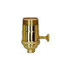 Douille à bouton rotatif On-Off Satco 80-1060 laiton poli