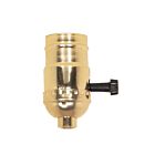 Douille à bouton rotatif à 3 voies (2 circuits) Satco 80-1158 brite doré
