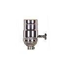 Douille à bouton rotatif On-Off Satco 80-1180 nickel poli