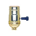 Douille à bouton rotatif On-Off Satco 80-1193 brite doré