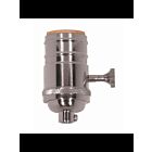 Douille à bouton rotatif à 3 bornes (2 circuits) Satco 80-1431 nickel poli