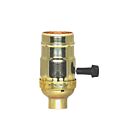 Douille à bouton rotatif à 3 bornes (2 circuits) Satco 80-1501 brite doré