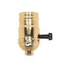 Douille à bouton rotatif On-Off Satco 80-1558 brite doré