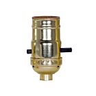 Douille à interrupteur à poussoir On-Off Satco 80-1565 brite doré