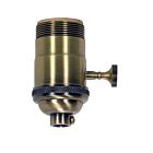 Prise en fonte à 3 voies Finition laiton antique Satco 80-2158