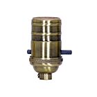 Douille à interrupteur à poussoir On-Off Satco 80-2218 laiton antique