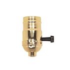 Douille à bouton rotatif à 3 bornes (2 circuits) Satco 90-421 brite doré