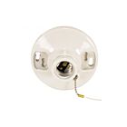 Glazed Porcelain On-Off Pull Chain Ceiling Receptacle Satco 90-443