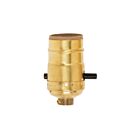 Douille à interrupteur à poussoir On-Off Satco 90-870 laiton poli