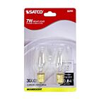 Satco S3791 7W C7 Ampoule Incandescente 2700K (Paquet de 2)