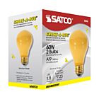 Satco S3938 60W A19 Ampoule Incandescente (Paquet de 2)