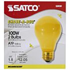 Satco S3939 100W A19 Ampoule Incandescente (Paquet de 2)