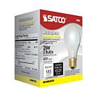 Satco S3950 25W A19 Ampoule Incandescente (Paquet de 2)