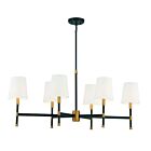 Lustre linéaire Savoy House Brody 1-1631-6-143 6 Lumières 360W Noir mat avec accents en laiton chaud