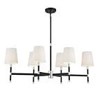 Lustre linéaire Savoy House Brody 1-1631-6-173 6 Lumières 360W Noir mat avec accents en nickel poli