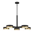 Lustre Savoy House Ashor 1-1635-5-143 5 Lumières 55W Noir mat avec accents en laiton chaud